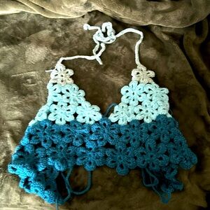 Blue ombré halter top